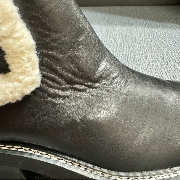 Calvin Klein Women’s Anissa Lug Sole Block Heel Cozy Faux Fur Chelsea Booties - Picture 15 of 16